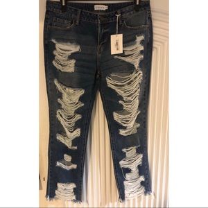 Cello Size 11 Raw Cut Boyfriend Jeans